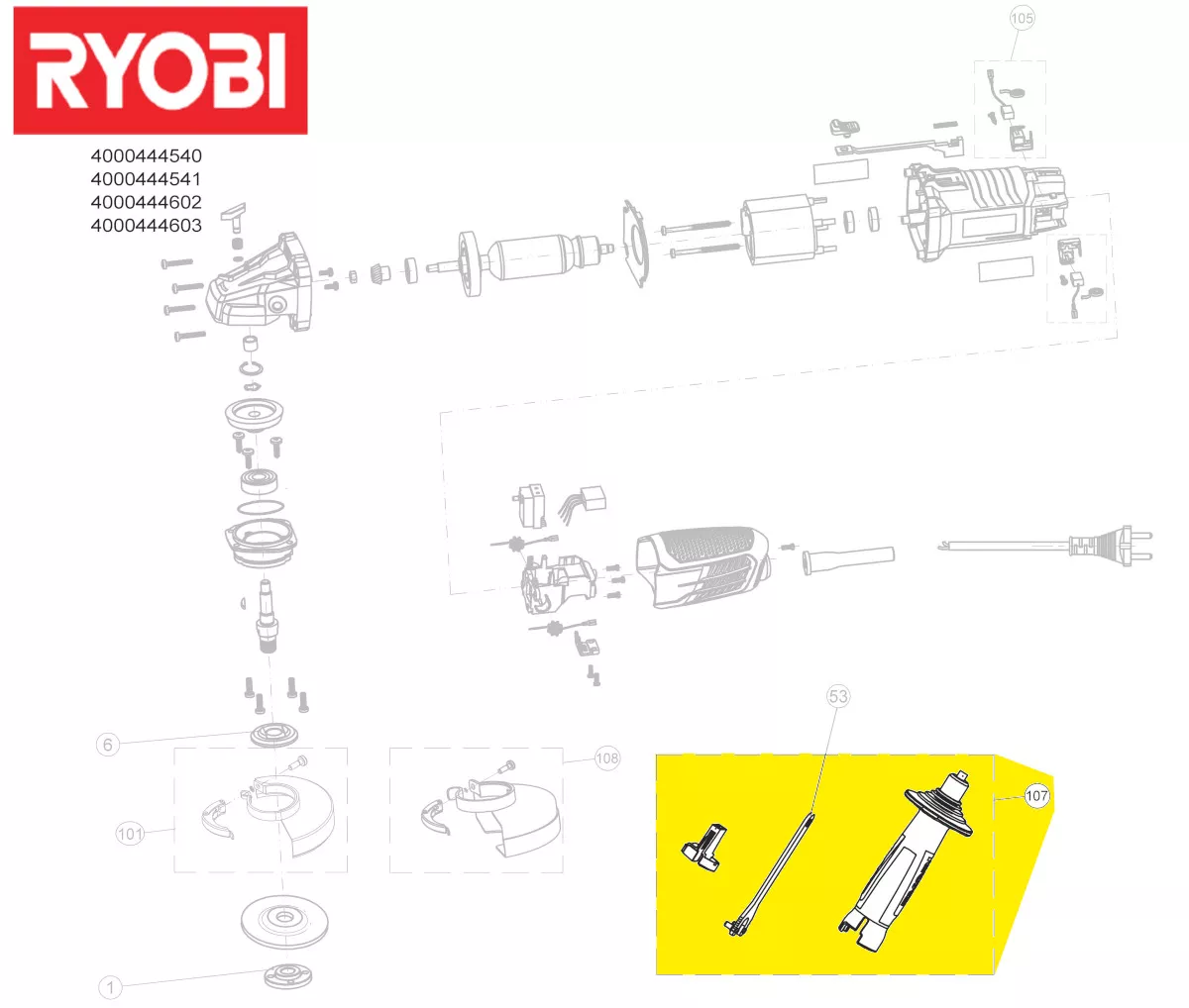 poignée supplémentaire réf. 5131041332 Ryobi